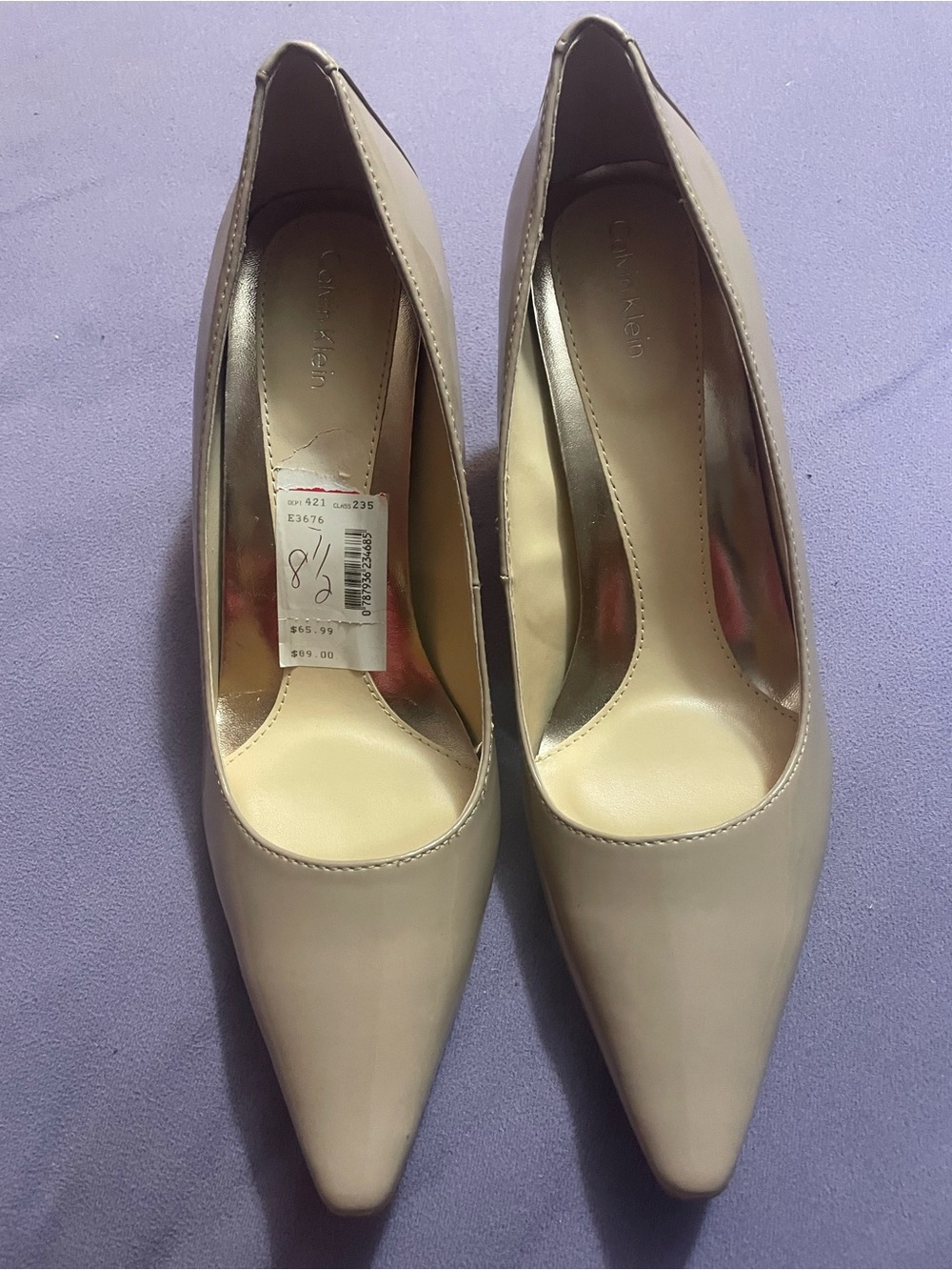 Calvin Klein Beige Pointed-Toe Women's Pumps